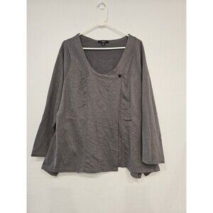 Ellos Women's Grey Cross Sweater Long Sleeve Size Medium